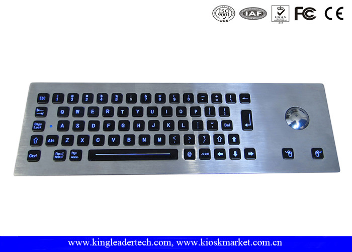 Backlight Panel mount rugged keypad Metal 65 full travel keys , integrated Trackball
