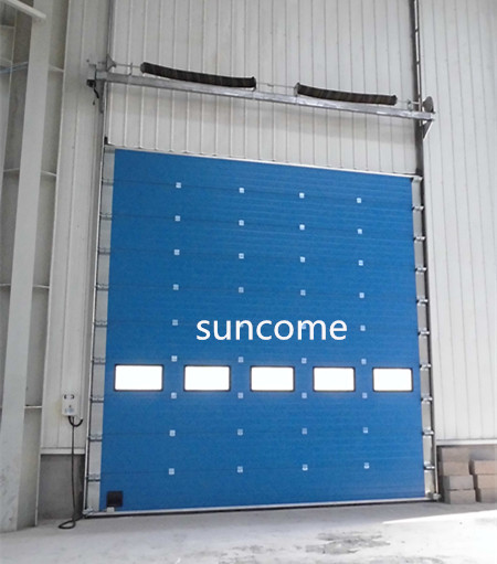 0.2-0.5m/s Opening Speed Industrial Sectional Doors Sandwich Construction Steel