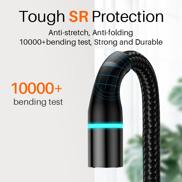 Nylon Braided 5A Magnetic 3 In 1 USB Charging Cable 45g