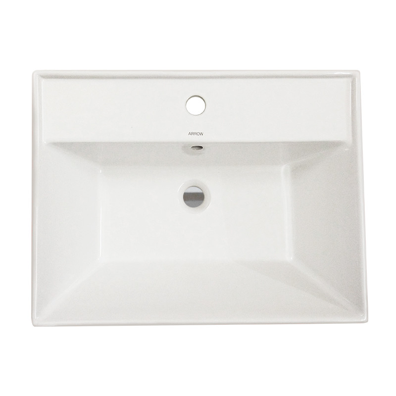 Countertop Basin Ceramic White Glazed Rectangular Wash Basins Bathroom Hotel Toilets WC