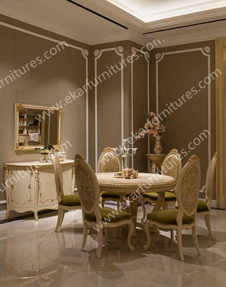 Antique marble luxury round dining tables FT-133