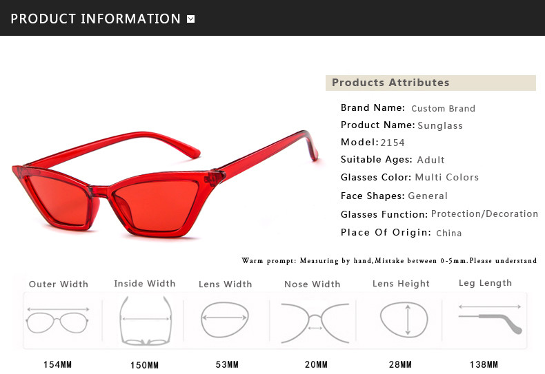 Outdoor Anti Glare PC Glasses UV400 Cat Eye Hot Sale Sunglasses