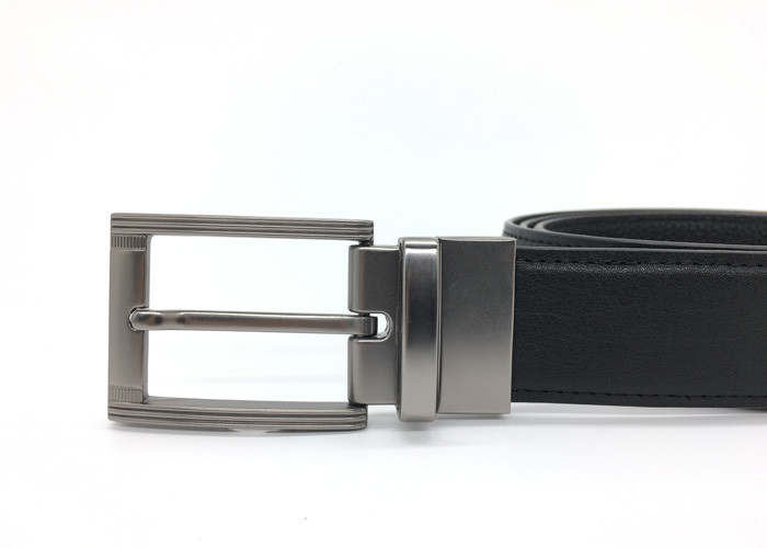 Men’s Genuine Leather Reversible Belt Classic 1.4” Width Rotating Buckle