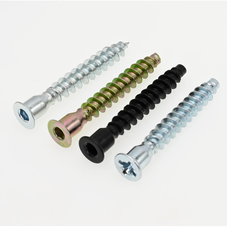 Flat Head Drive Self Tapping Euro Screw Hexagonal Wood Furniture Confirmat Screw Cabinet Connecting Confirmat Screw