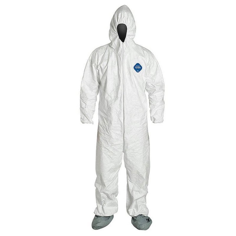 Hygienic Disposable Protective Coveralls High Filtration Capacity Dust Protection