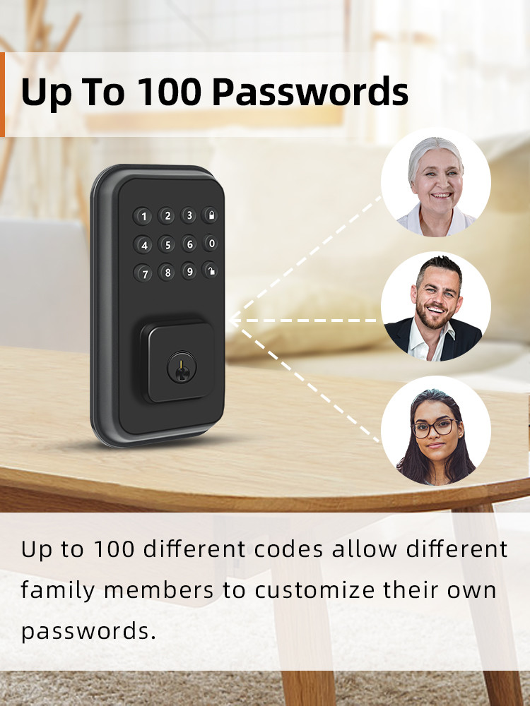 Smart Deadbolt Door Lock Aluminium Alloy Bluetooth Digital Password Electronic Key