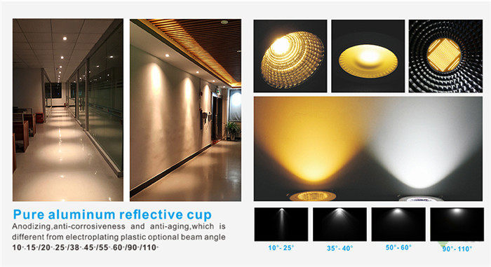 No flicker no solder CRI>80 replaceable tiltable 3 inches 7W cob led downlight for hotels apartments 5 years