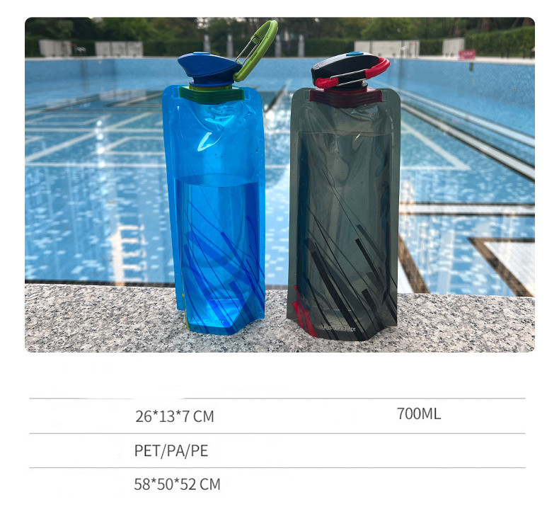 700ml PET PA PE Foldable Collapsible Water Bottle For Travel
