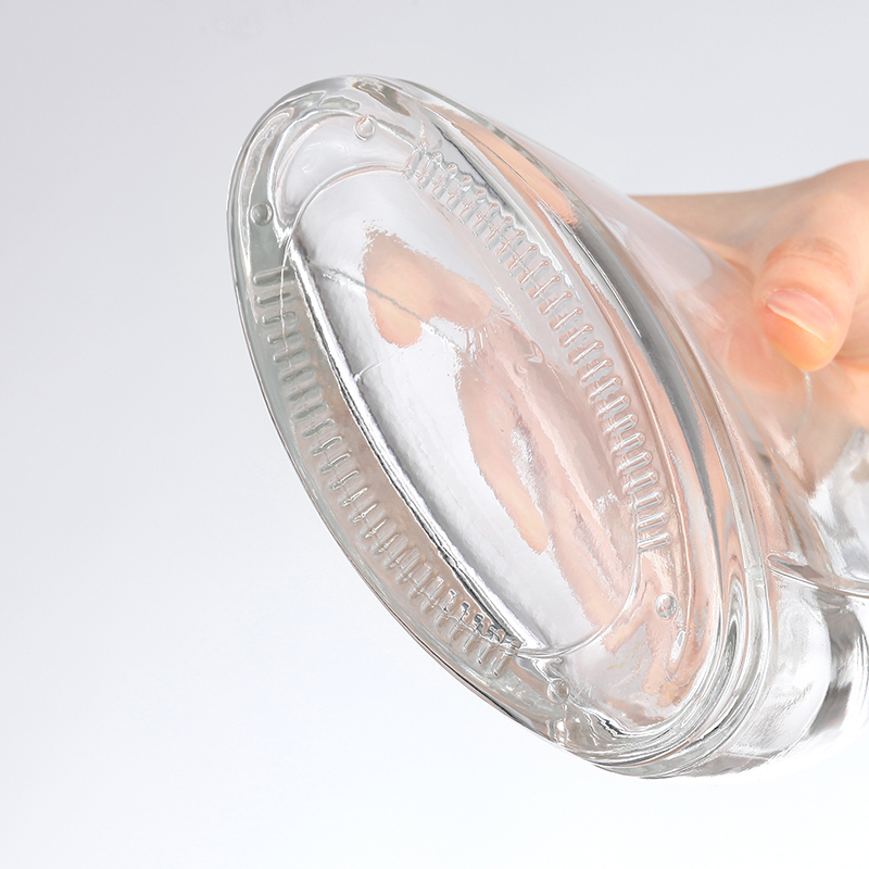 Glass Collar Material Clear 500ml 750ml Whisky Rum Gin Tequila Liquor Bottle with Cork