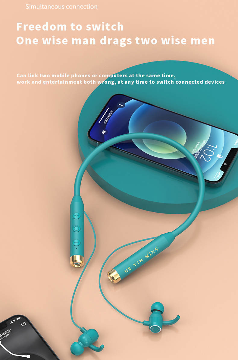 Neckband Bluetooth Earphones Magnetic Absorption Design 600 MAh HiFi Sound