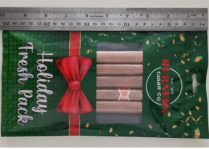 69% RH Humidity Cigar Packaging Bag , Resealable Mylar Foil Humidor Cigar Bag