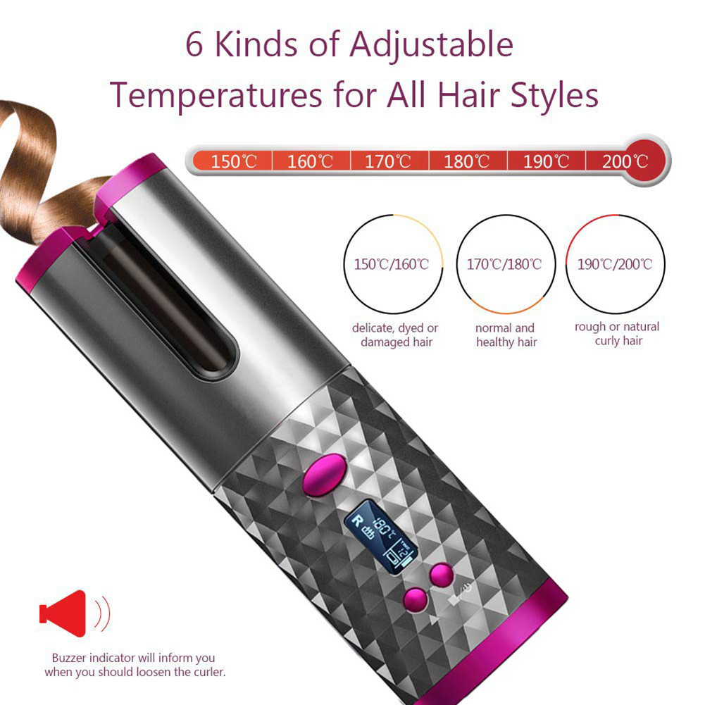 240V Hair Roller Curler 5200mAh Rechargeable Hair Curler 34W