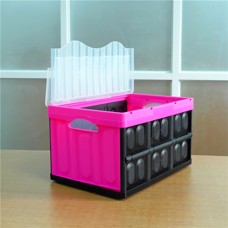 Cheap plastic collapsible home storage container box bluecollapsible crate container door lock