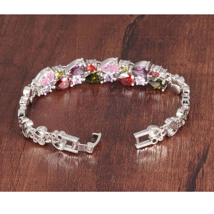 Gorgeous Cubic Zirconia Bracelet for Women Gold Plated Tennis Bracelet (JKS950SILVER)