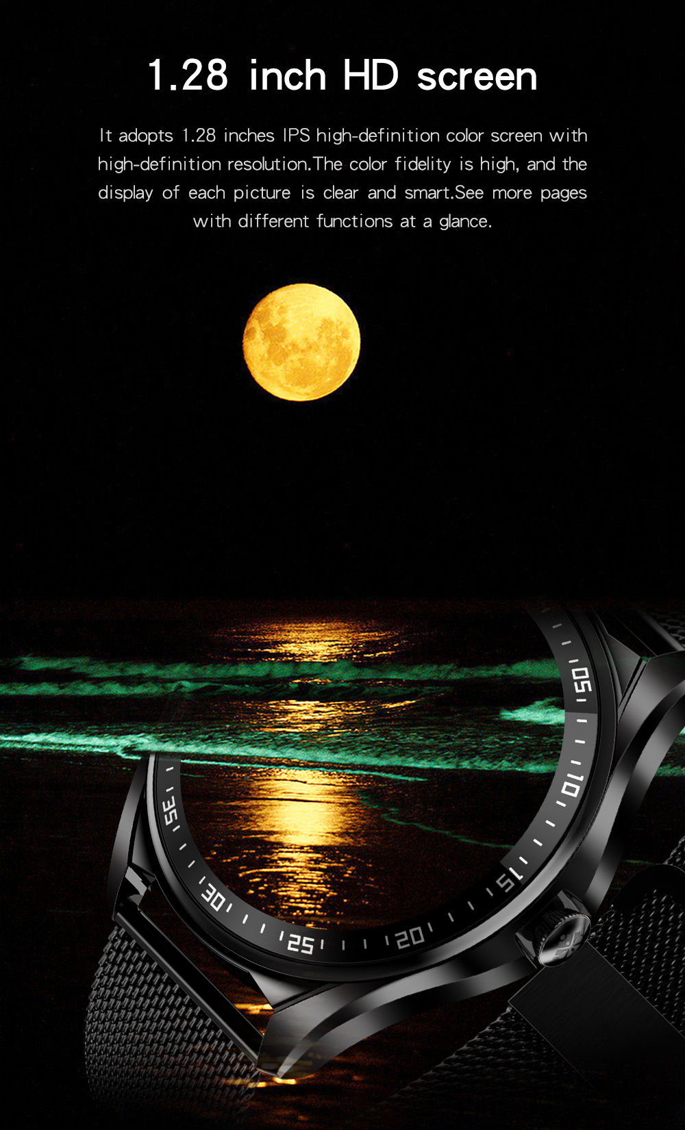 Hazel 1.28 Inch IPS Color Screen IP67 Waterproof Mechanical Theme Style Ui Female Menstrual Cycle Reminder E16 Smart Watch