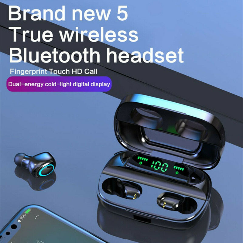3500mAh Wireless Bluetooth Earphone Touch LED 5.0 HIFI Noise Cancelling