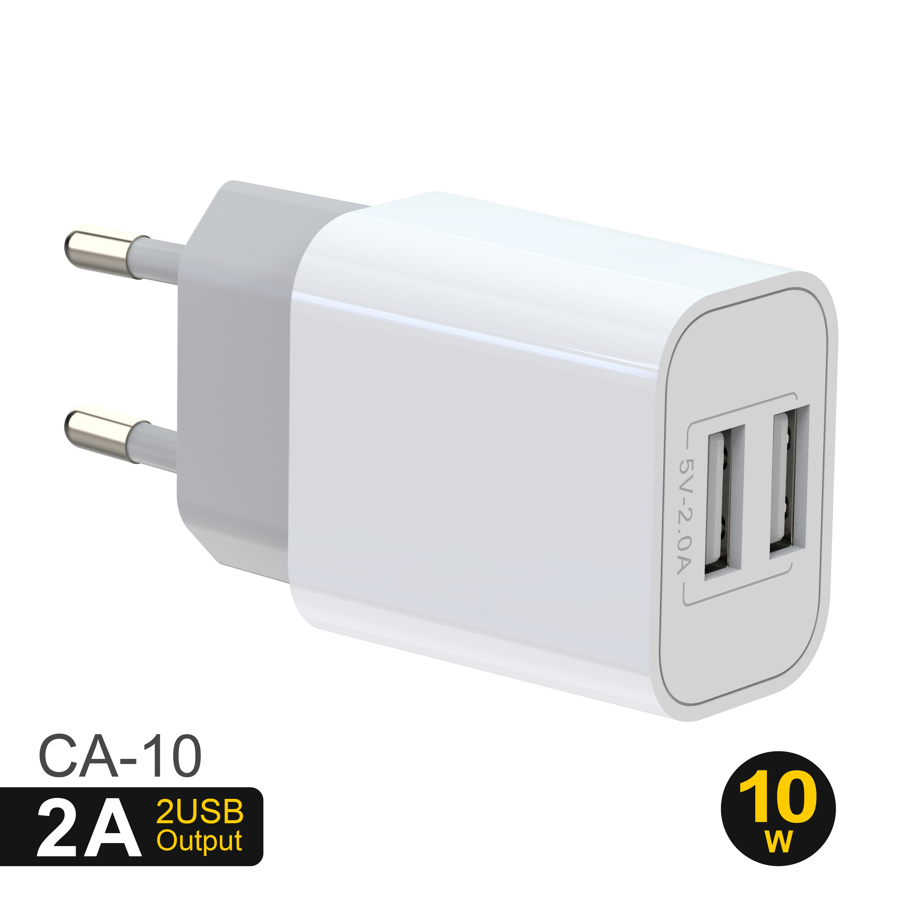 PC Fireproof European USB Wall Charger 100VAC Travel Power Adapter