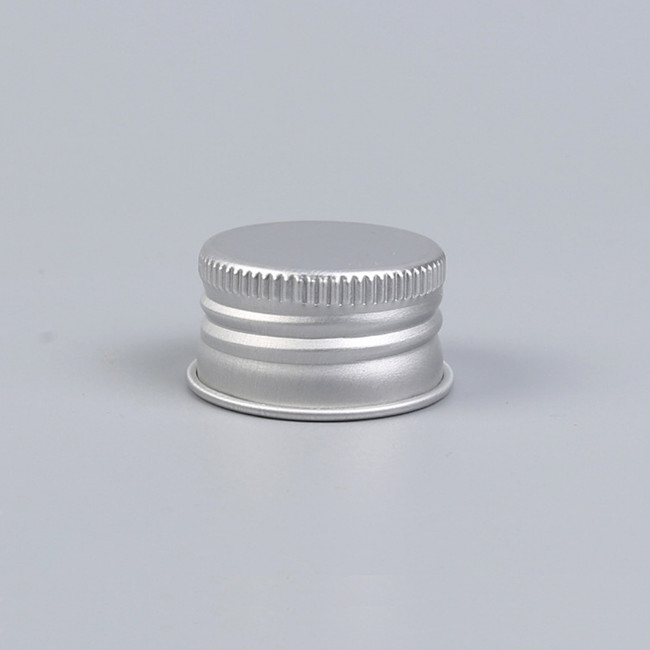 18/410 18/415 Dispensing Cap Matte Silver Aluminium Lotion Bottle Caps With PE Liners