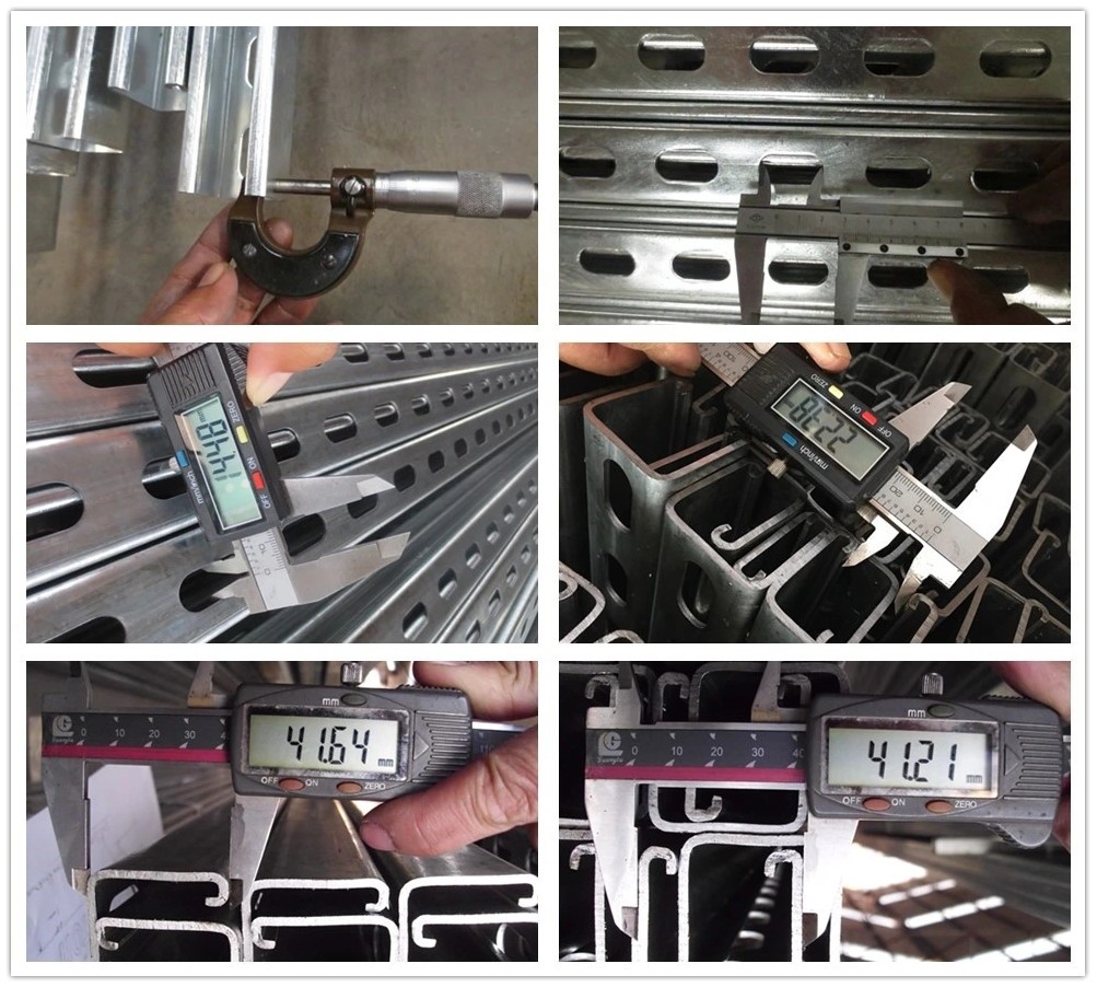 41mm GI Pre Galvnaized Strut Channel And Fittings Thickness 14 Gauge