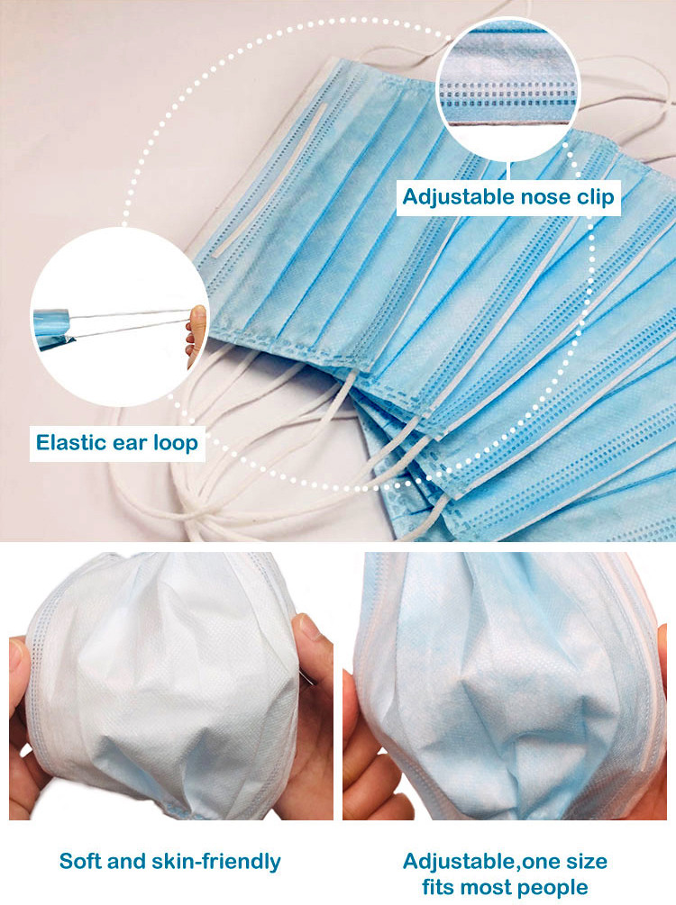 Waterproof Disposable Medical Face Mask 3Ply OEM ODM Supported