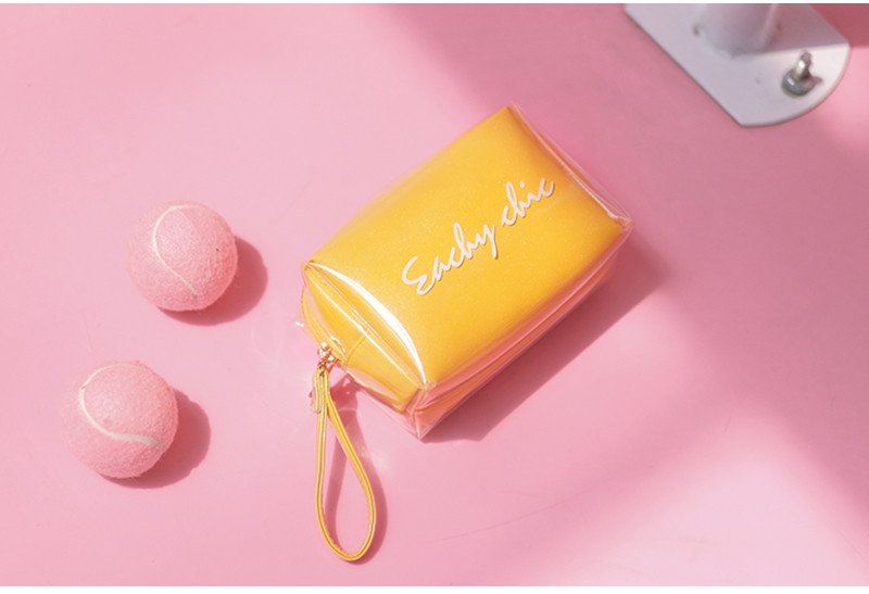 Shiny PU Makeup Bag Portable Travel Zipper Cosmetic Bag Organizer