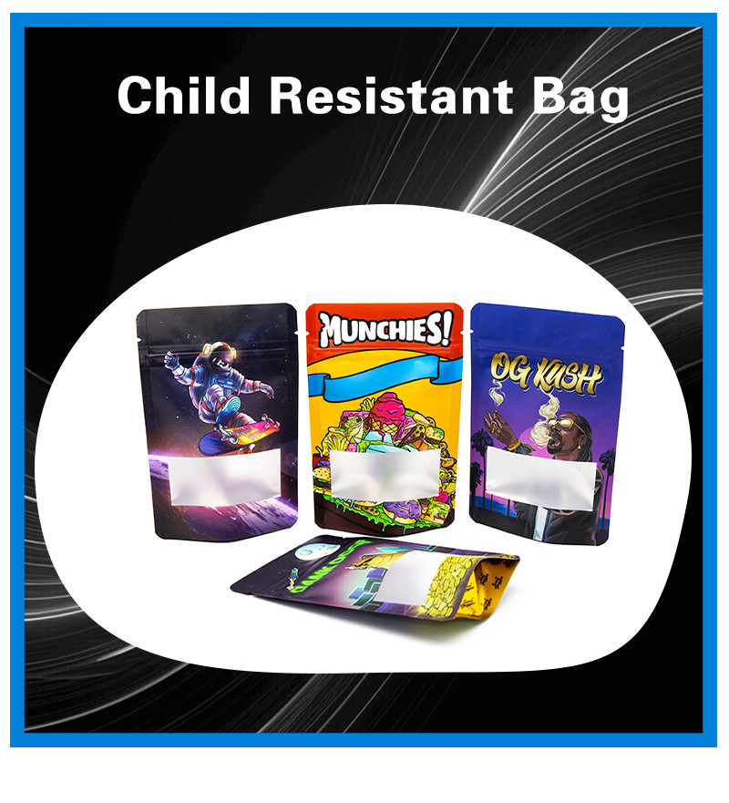 Child Protective Blank Mylar Bag Anti-Odor Plastic Zipper Lock Child Protective Bag