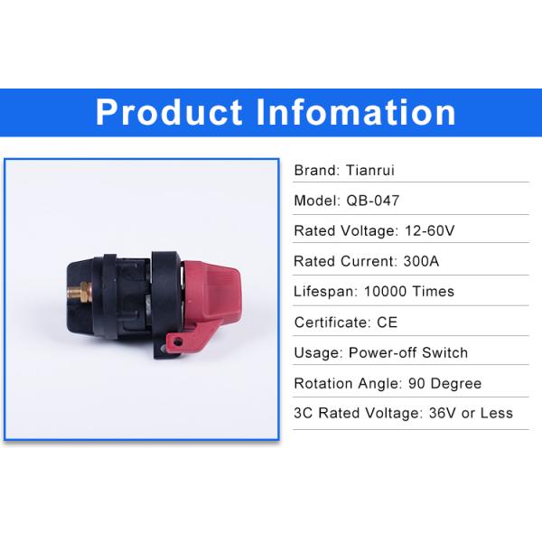 Excavator Battery Main Switch Cut Off Kill 12V 300A For Marine Boat Car Truck RV