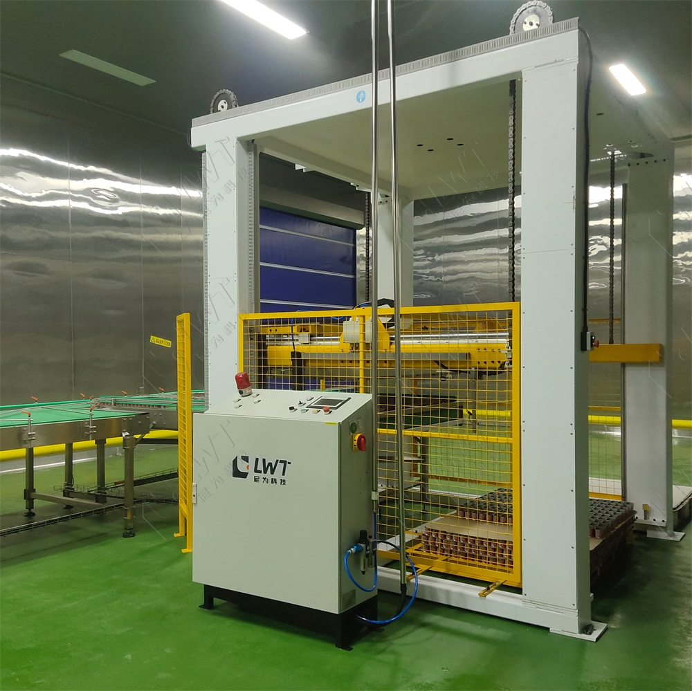 Automatic Packaging Food Empty Iron Lid Glass Bottles Palletizer Filled Tin Cans Depalletizer Machine