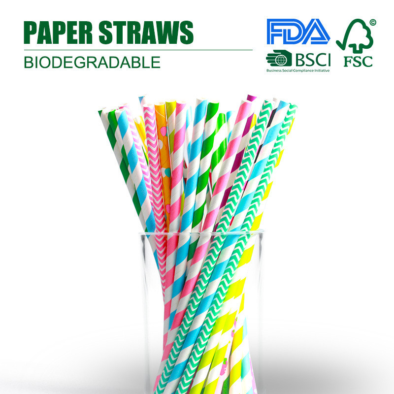 Degradable pulp paper straws 6mm millimeter color straws for bar birthday party DIY home decorate