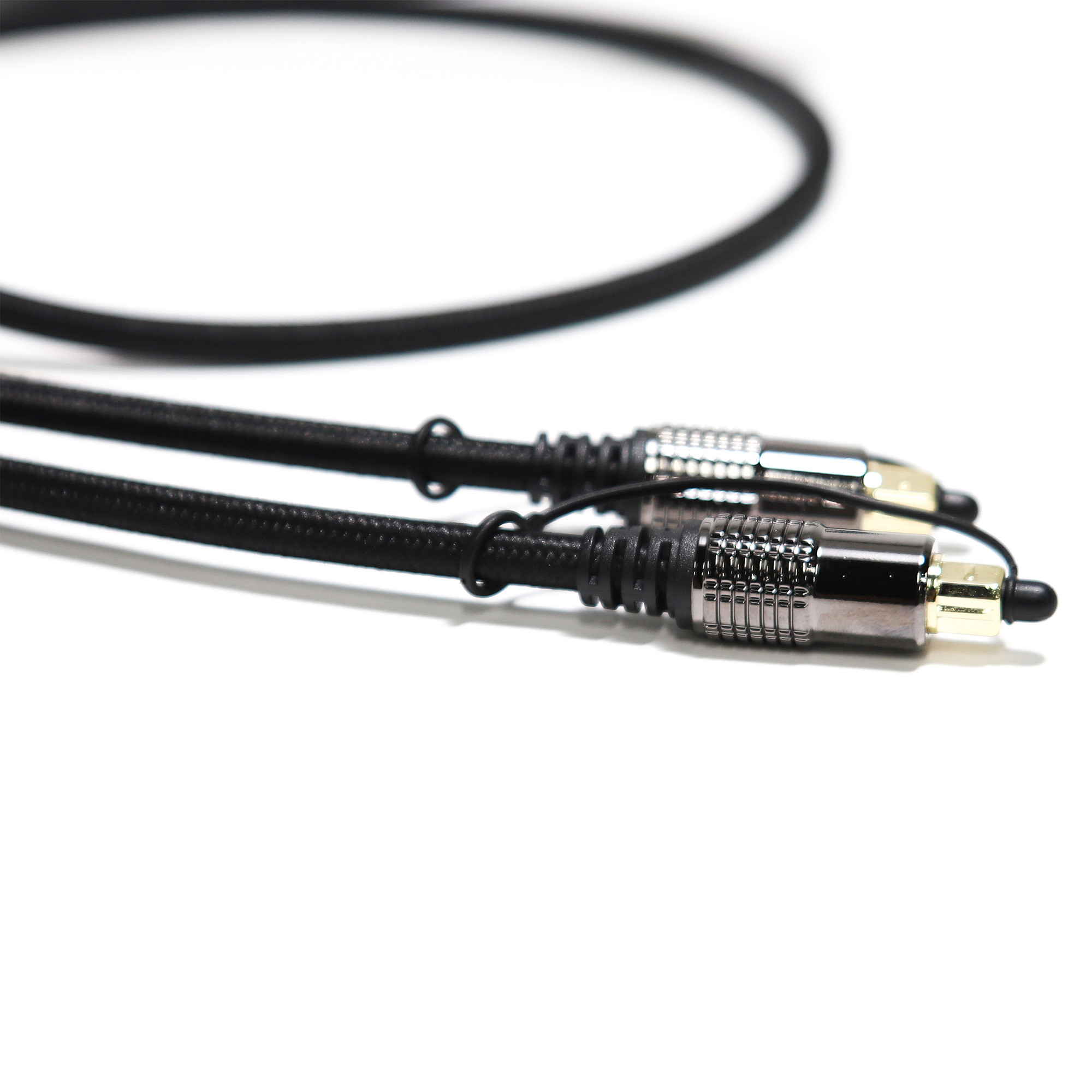 TOSLINK Optical Audio Cable OD5.0 Blakc Knite Rope Plated Alloy Shell Gold Interface 0.8M 1.2M For Home theatre Soundbar