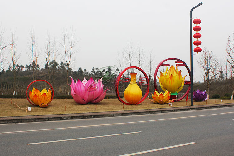 Out Door Fabric Chinese Lanterns , Traditional Chinese Lantern For Customization
