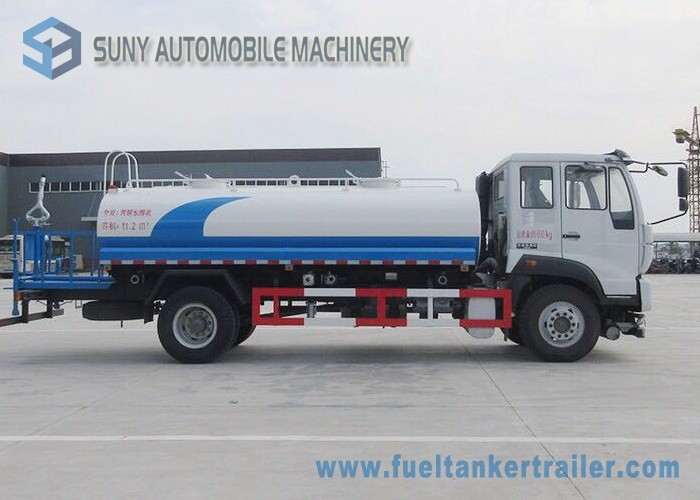 Sino HOWO Commercial Water Tanker Truck 160 Hp 12000 Liters 4X2 Driving Type 6 Wheels