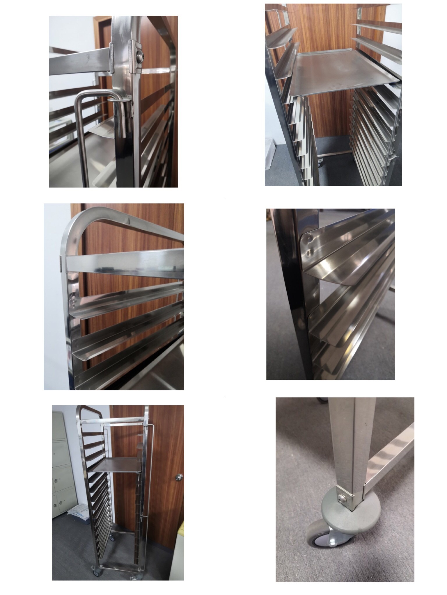 Mobile Commercial Hotel Equipment Bakery Tray Rack Trolley Stainless Steel Food Trolley
