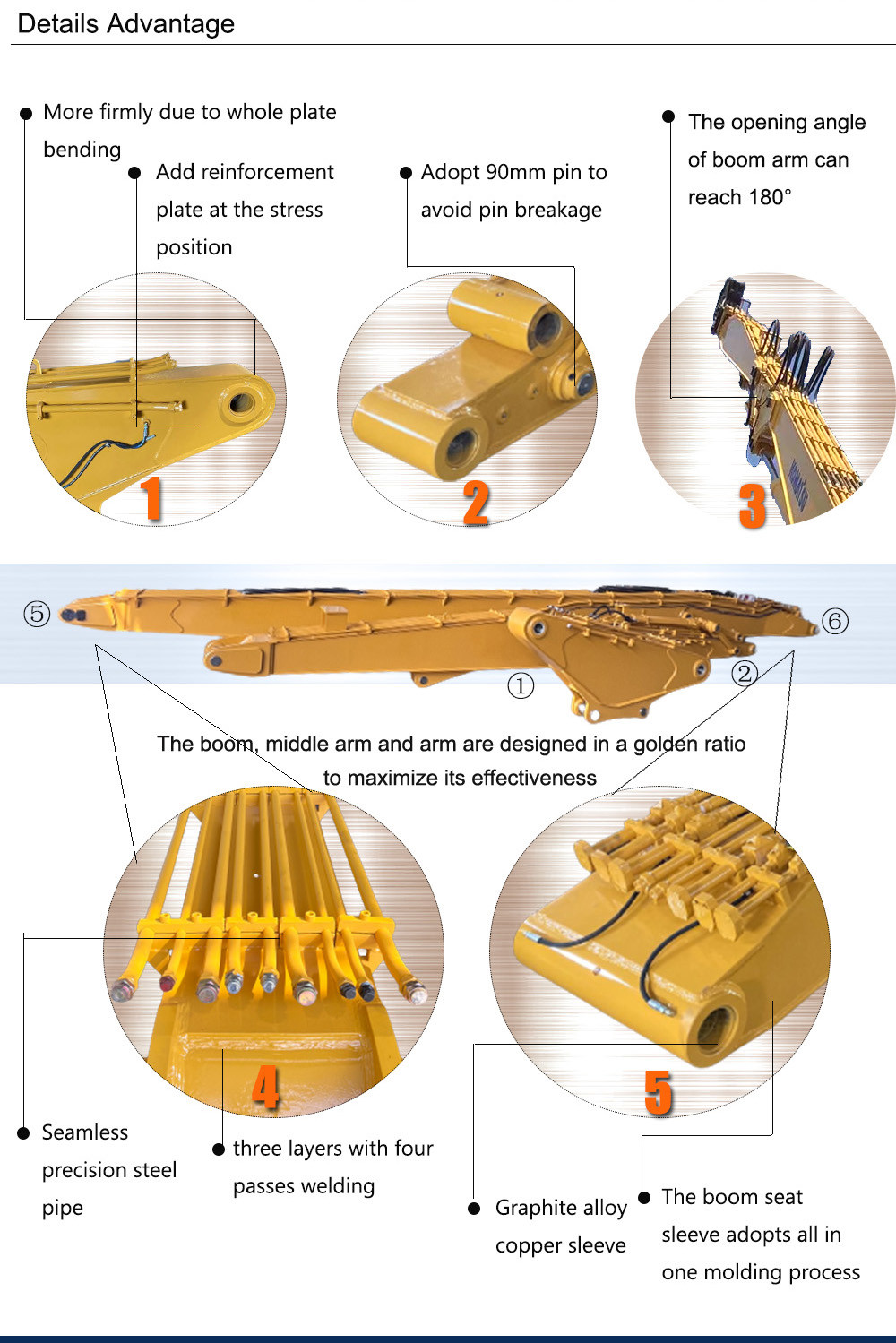 ZX240-3 18M High Reach Hitachi Excavator Extension Arm Demolition Attachment