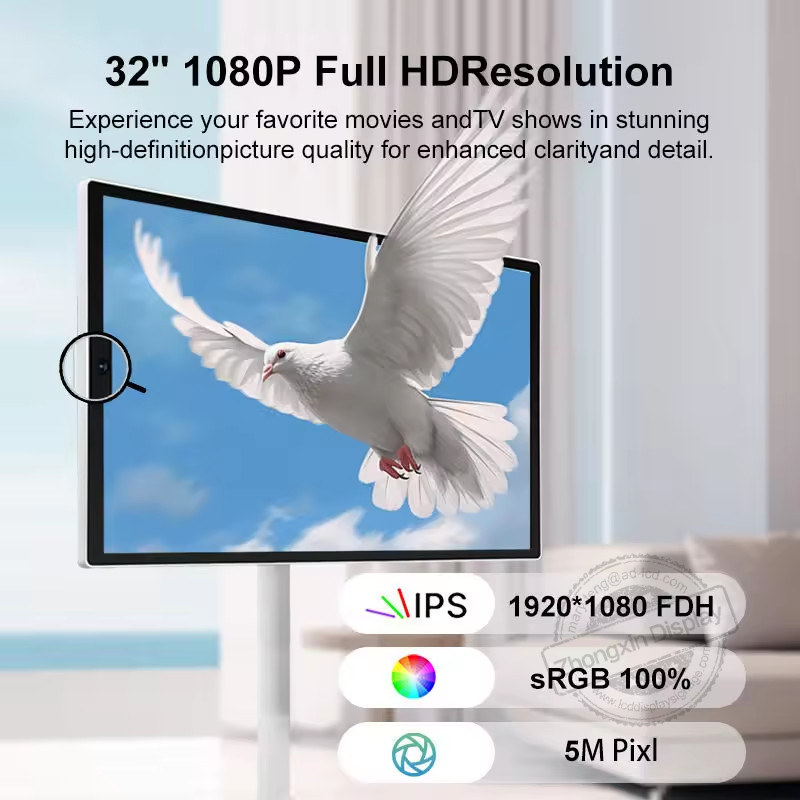Kitchen Wireless Wifi Rollable Touch Screen Smart Stand TV Android Follow By Me LED TV 32 Inch