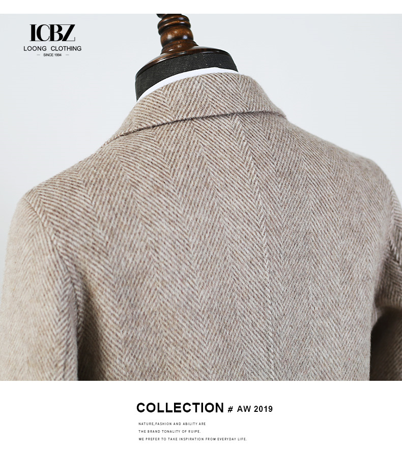 Jackets Custom Luxury Trench Coats Worsted Wool Overcoat Men Warm Winter Long Men Cashmere Coat