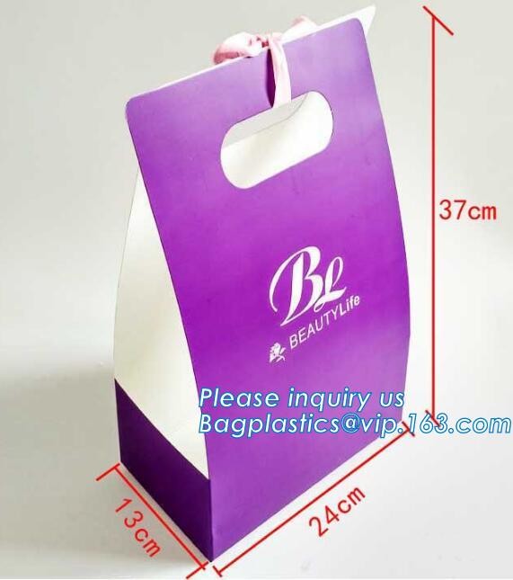 flower carrier bag for gift, paper bag for carry flower,Waterproof white Kraft paper flower bag for packing with ribbon