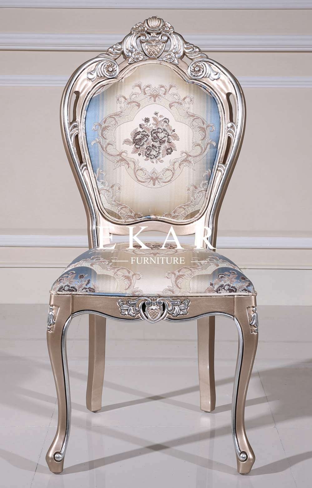 Fabric Wood Upholstery European Design Dining Table Chair Set