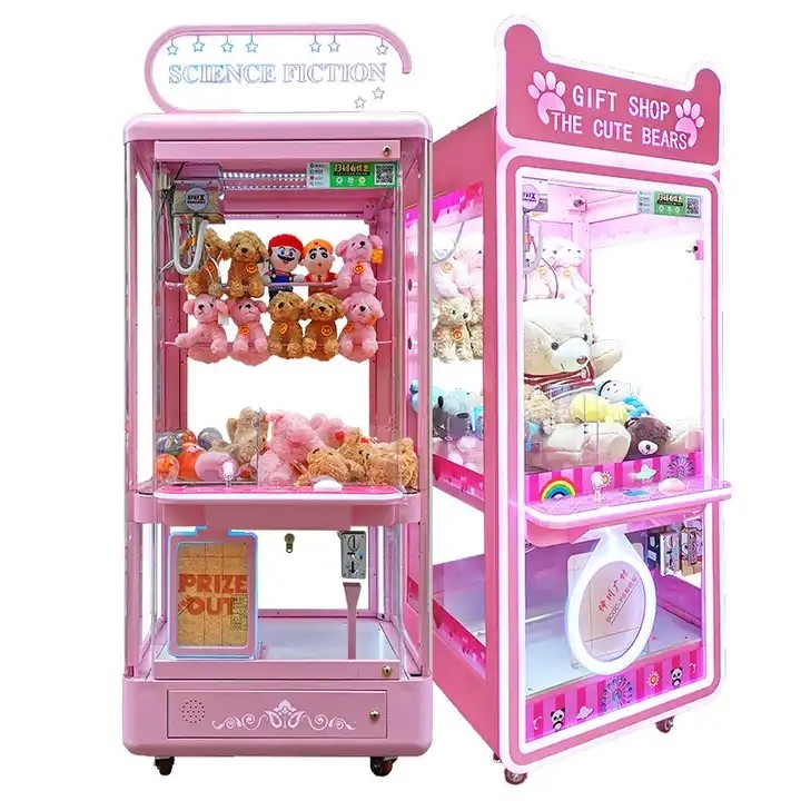 Metal Acrylic Plastic 60KG Capacity Coin Operated Claw Crane Vending Machine for Kids