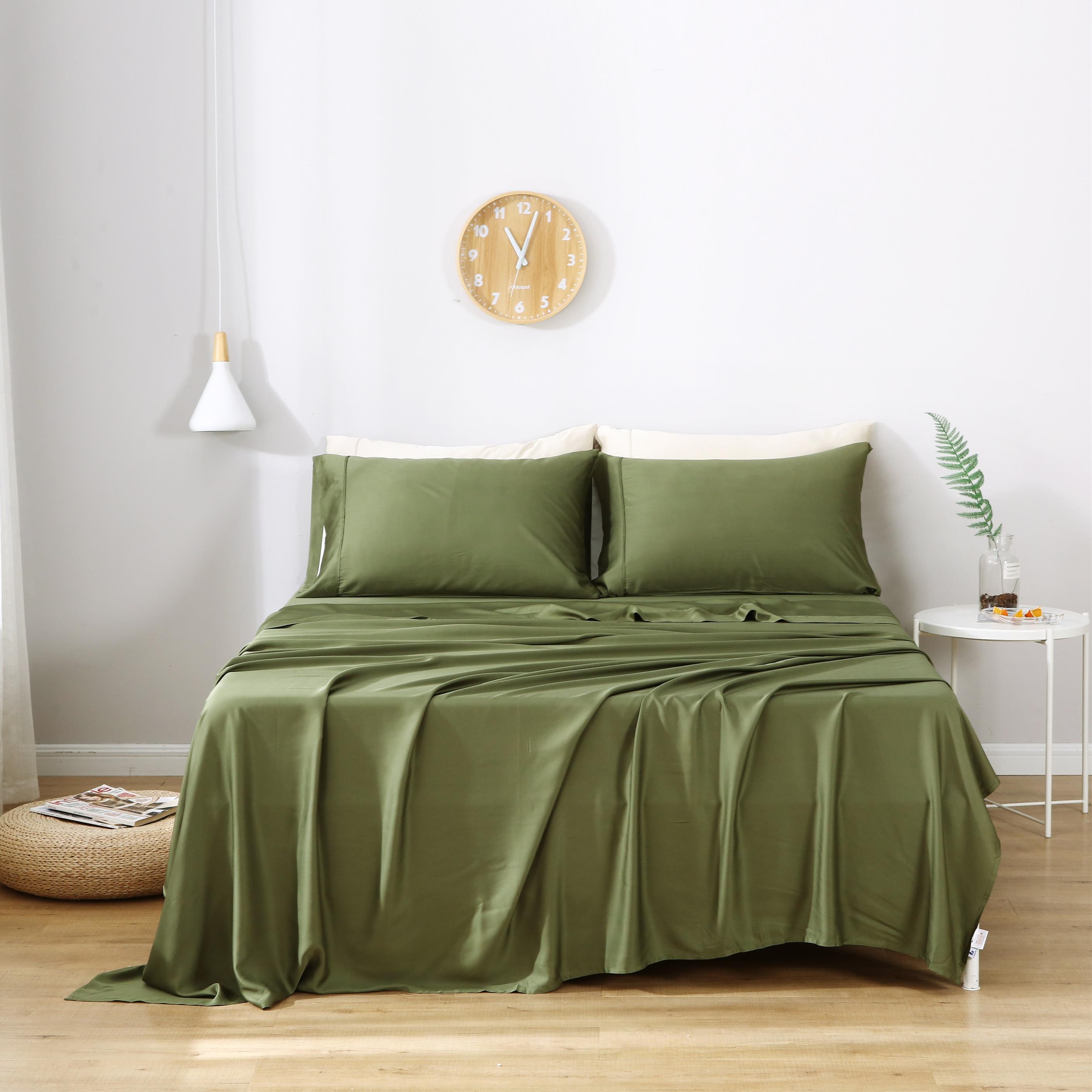 100% Bamboo Fiber Solid Color Customized Bedding Set Bedsheets Set Popular Choice