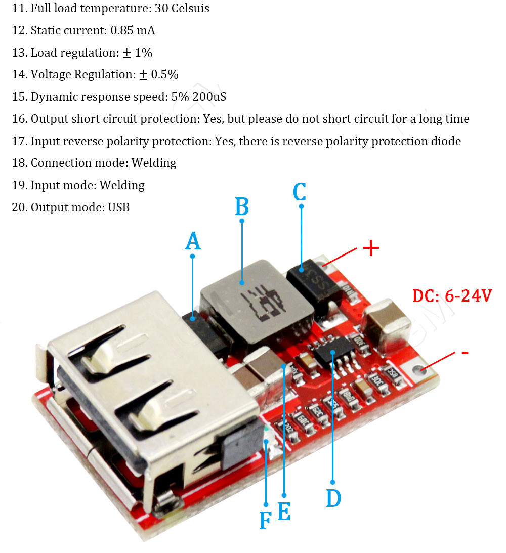 DC Buck Step Down Converter 12v 5v Power Module 12V/24V to 5V 3A CAR USB Charger Module 6-24V DC Step Down Power Module
