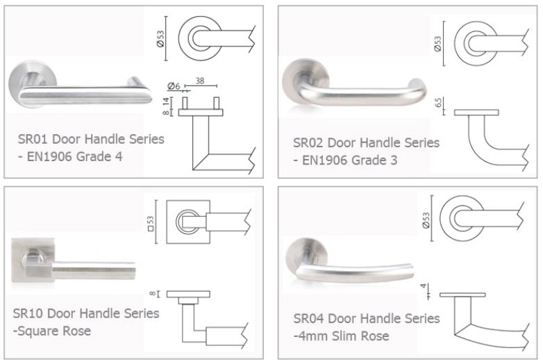 Optional Roses,Plates of Unity fire rated door handles