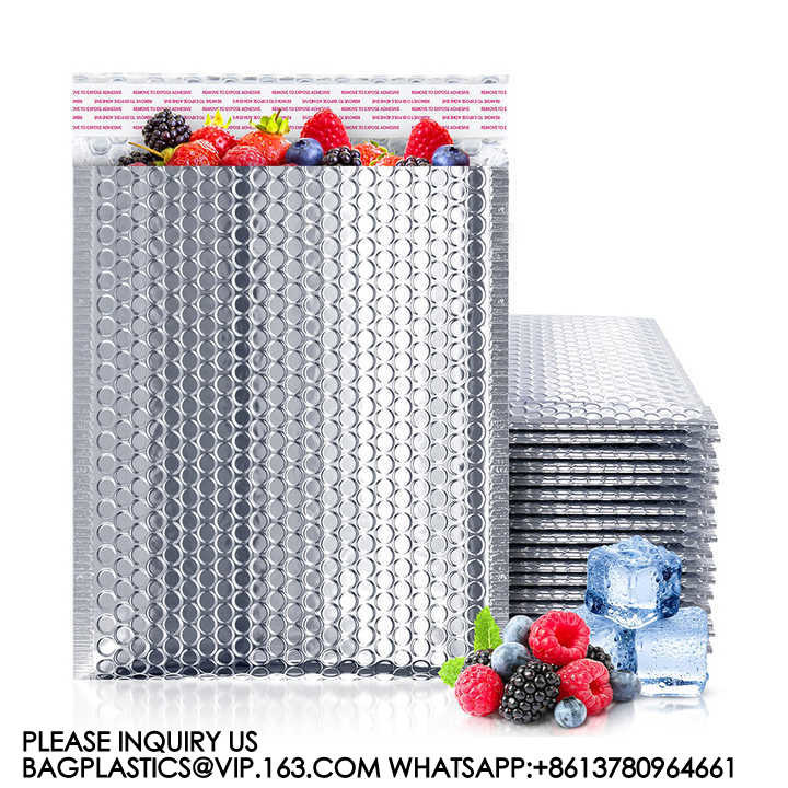 Waterproof Metallic Foil Thermal Bubble Shipping Mailer Envelopes Insulated Mailers For Cold Shipping