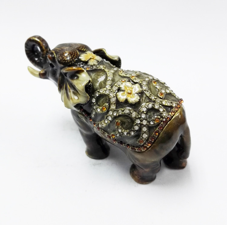 Elephant trinket jewelry box petwer metal jewelry box display box