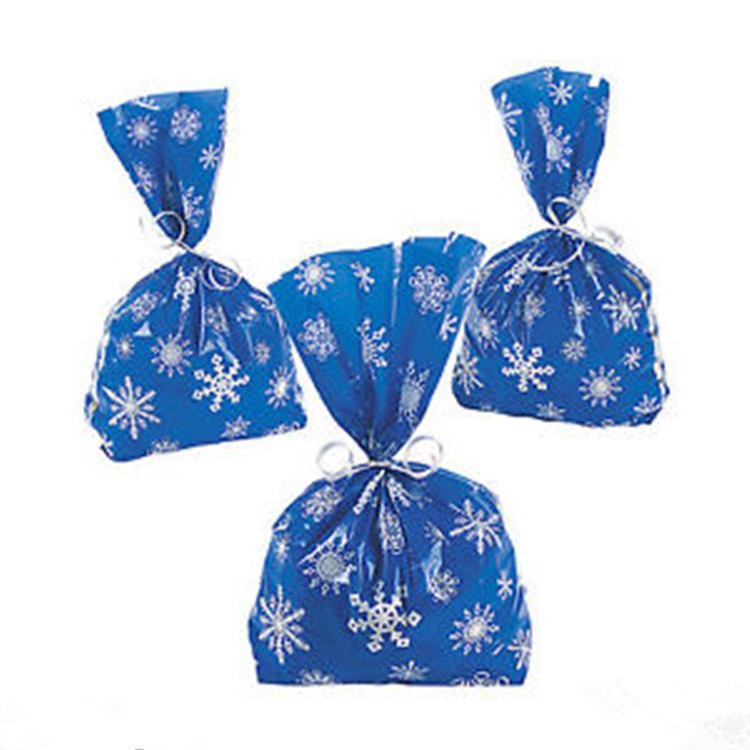 Christmas Candy Bags Plastic Gift Bags Package For Candy Buffet Drawstring Party Favor Treat Bags