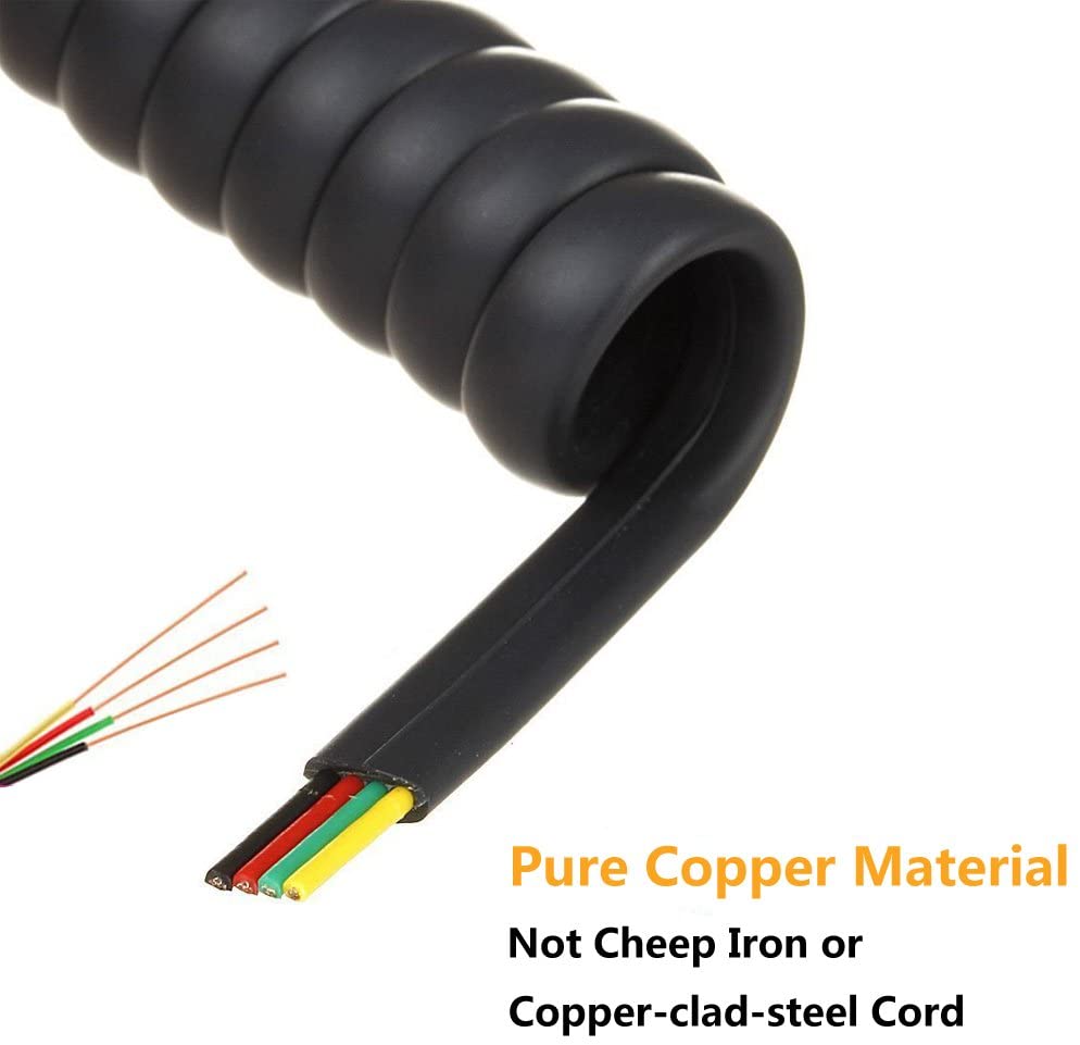 12FT Telephone Modem Cable Spiral Telephone Cable 24AWG-28AWG