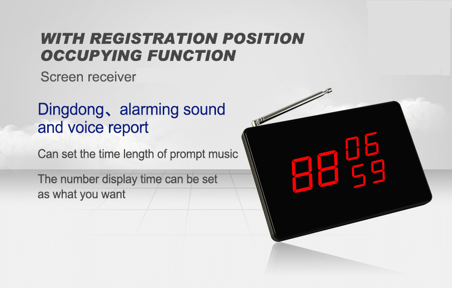 433.92Mhz restaurant wireless table service calling system 3 keys button and display paging system