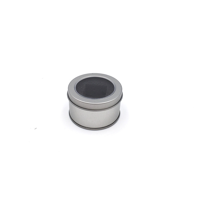 Cylinder Rustproof Printed Tin Boxes Multipurpose With PVC Window