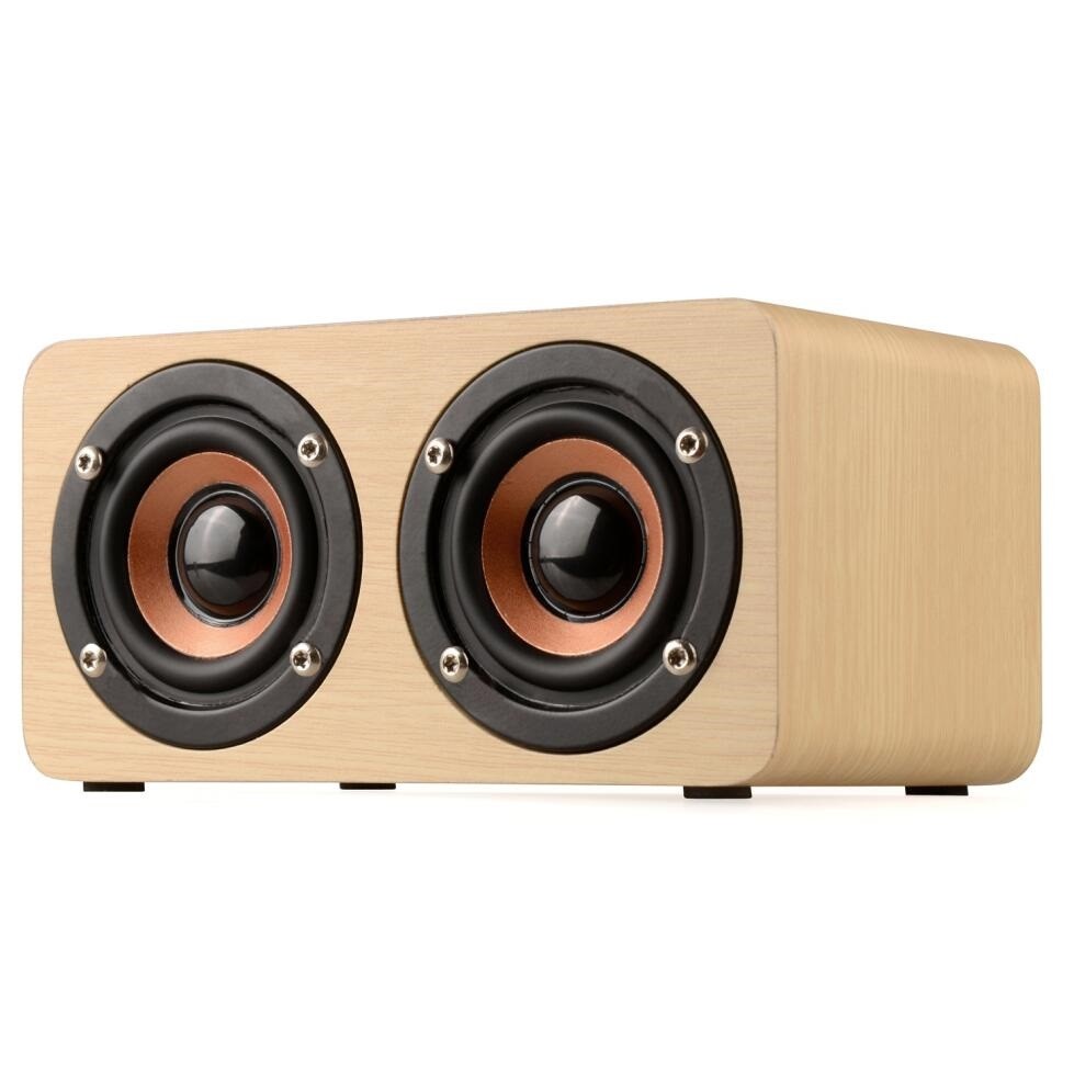 Retro Wood Bluetooth Speaker Wireless Speaker Support AUX TF Card for Smartphone
