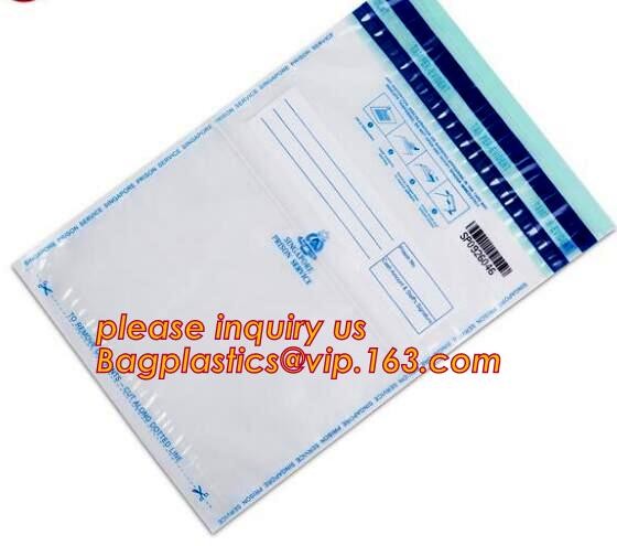 Security plastic bag with adhesive tape for cash, plastic money bag, Security Money Cash Bag For Airport/Bank and police